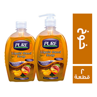 بيور عرض صابون سائل لليدين بامب + فلاب توب برائحة الخوخ - 2 قطعة