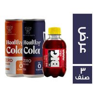 1 شرنك بيج كولا - 200 مل + 2 شرنك هيلثي كولا - 300 مل عرض - 3 صنف