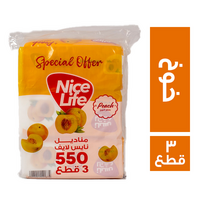 نايس لايف مناديل سحب برائحة الخوخ 550 منديل - 3 قطع