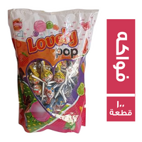 لافلي بوب مصاصة بطعم الفواكه - 100 قطعة