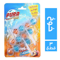 بيورا منظف ومعطر للتواليت برائحة الخوخ - 3 قطع