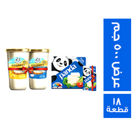باندا عرض 500 جم + 125 جم وكاسات هدية - 18 قطعة