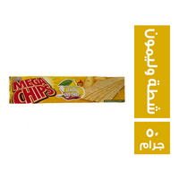 ميجا شيبس شرائح بطاطس طبيعية بطعم الشطة والليمون - 50 جم