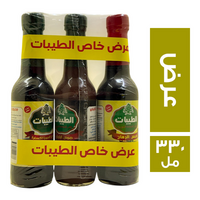 الطيبات عرض 1 دبس الرمان + 1 هوت باربكيو + 1 صويا صوص اكسترا - 330 مل