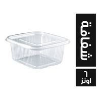 علبة شفافة بالغطاء - 6 اونز