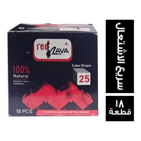 ريد لافا فحم سريع الاشتعال 25 مل - 18 قطعة