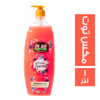 بيور شاور جل كريمي برائحة مكس توت بامب - 1 لتر