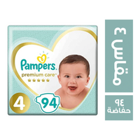 بامبرز بريميوم حفاضات اطفال مقاس 4 - 94 حفاضة