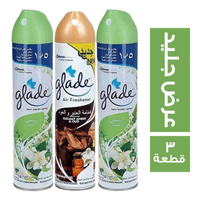 جليد 2 معطر جو برائحة الياسمين - 300 مل مع 1 معطر برائحة العود - 300 مل
