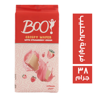 بوو بسكويت ويفر فراولة بالحليب - 38 جم