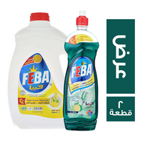 فيبا صابون سائل برائحة الليمون الاصفر - 4 لتر + فيبا صابون سائل برائحة الليمون الاخضر - 730 مل