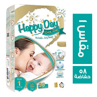 هابي داي حفاضات للاطفال مقاس 1 - 58 حفاضة