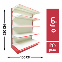 جندولة متحركة حرف (L) ظهر صاج 5 رف 100*40 - 220 سم
