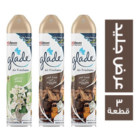 جليد 2 معطر جو رائحة العنبر والعود - 300 مل مع 1 معطر برائحة الياسمين - 300 مل