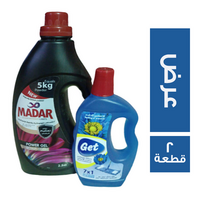 مدار جل للملابس السوداء - 2.5 كجم + جت منظف ومعقم متعدد الاغراض - 730 جم عرض - 2 قطعة