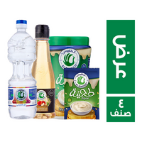 الطاووس عرض طحينة برطمان - 260 جم + طحينة ظرف - 26 جم + خل ابيض - 900 مل + خل تفاح - 250 مل - 4 صنف