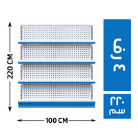 ستاند عرض جندولة متحركة بظهر مخرم 4 رف 100*40 - 220 سم