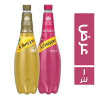 شويبس جولد اناناس - 1 لتر شرنك + شويبس رمان - 1 لتر شرنك