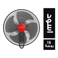 تورنيدو مروحة حائط بريموت و 4 ريشة اسود - 18 بوصة
