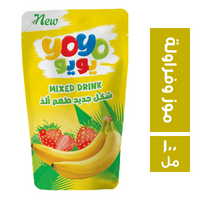 يويو عصير مشروب بطعم الموز والفراولة - 100 مل