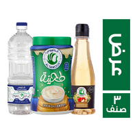 الطاووس طحينة - 260 جم + خل تفاح - 250 مل + اورجانو خل ابيض - 900 مل - 3 صنف