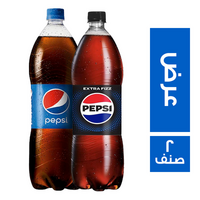 5 كرتونة بيبسي مشروب غازي - 1.5 لتر + كرتونة بيبسي مشروب غازي اكسترا فيز - 1.5 لتر - 2 صنف