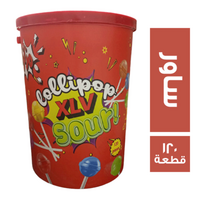 لولي بوب اكس ال في مصاصة ساور - 120 قطعة
