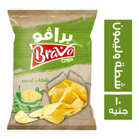 برافو شيبس بطعم شطة وليمون - 10 ج