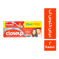 كلوس اب معجون اسنان احمر حار 100 مل + معجون اسنان احمر حار 25 مل