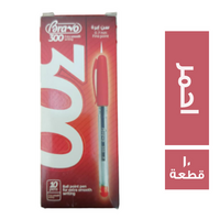 برافو قلم جاف احمر 300 - 10 قطعة