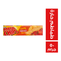ميجا شيبس شرائح بطاطس طبيعية بطعم الطماطم الحارة - 50 جم