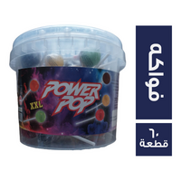باور بوب xxl مصاصة بطعم الفواكه - 60 قطعة