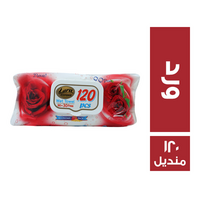 لارا مناديل مبللة برائحة الورد - 120 منديل