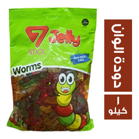 سفن جيلي ستيك بطعم فواكه شكل دودة الوان - 1 كجم