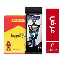 كرتونة شاي العروسة 40 جم + علبة في اي بي ماكينة حلاقة