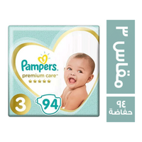 بامبرز بريميوم حفاضات اطفال مقاس 3 - 94 حفاضة